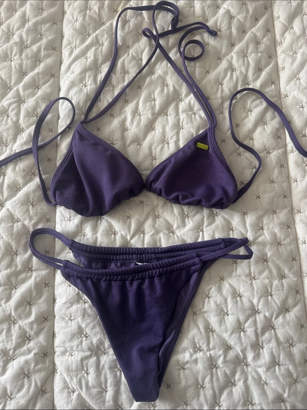 Roxy Purple Triangle Bikini Set